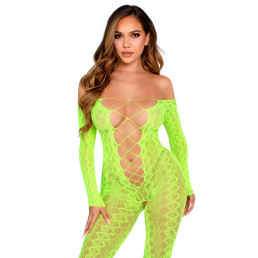 Leg Avenue | Бодистокинг Leg Avenue Crotchless Footless Lingerie Bodystocking One Size Neon Green. Цена: 1 289 грн