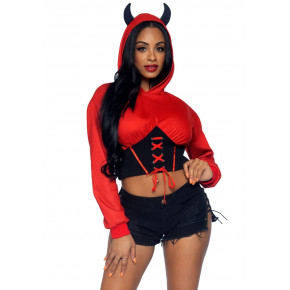 Leg Avenue | Коротка толстовка Leg Avenue Devil cropped hoodie S/M. Ціна: 4195 грн
