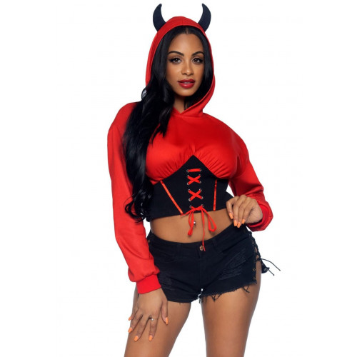 Leg Avenue | Укороченная толстовка Leg Avenue Devil cropped hoodie - размер S/M. Цена 4 195 грн Leg Avenue | Укороченная толстовка Leg Avenue Devil cropped hoodie - размер S/M. Цена 4 195 грн