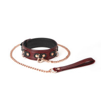 Liebe Seele | Ошейник с поводком Liebe Seele Wine Red Collar and Leash. Цена 2 719 грн