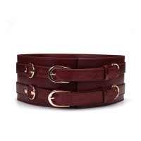 Liebe Seele | Кожаный пояс для бондажа Liebe Seele Wine Red Waist Cuff S Size. Цена 4 339 грн