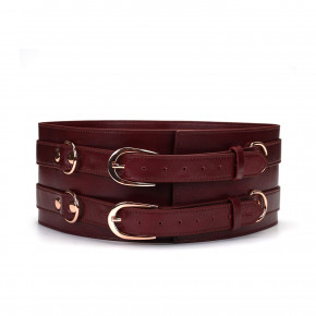 Liebe Seele | Кожаный пояс для бондажа Liebe Seele Wine Red Waist Cuff L Size. Ціна: 4674 грн