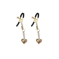 Liebe Seele | Зажимы для сосков Liebe Seele Nipple Clamps Gold Heart-shaped Flowers on Blue. Ціна 849 грн