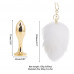 LOCKINK | Металлическая анальная пробка Кроличий хвост LOCKINK SEVANDA White Bunny-Tail Anal Rose-shape Plug. Ціна 929 грн. Фото: 6