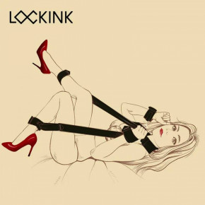 LOCKINK | Бандажный набор фиксаторов для тела со съемными наручниками Lockink черный. Цена: 5 219 грн