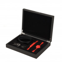 LOCKINK | Кожаный кляп с 2-мя насадками LOCKINK Ball-Gag & Gag-bite Set - Black. Ціна 3314 грн
