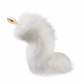 LOCKINK | Металлическая анальная пробка Лисий хвост LOCKINK SEVANDA White Fox-Tail Anal Rose-shape Plug. Ціна: 1954 грн