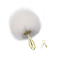 LOCKINK | Металлическая анальная пробка Кроличий хвост LOCKINK SEVANDA White Bunny-Tail Anal Rose-shape Plug. Ціна 929 грн