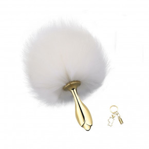 LOCKINK | Металлическая анальная пробка Кроличий хвост LOCKINK SEVANDA White Bunny-Tail Anal Rose-shape Plug. Ціна: 929 грн