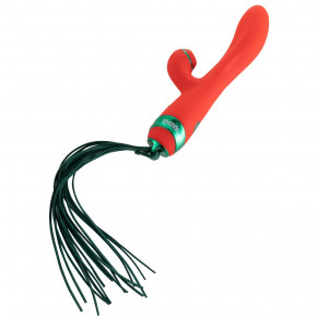 LOCKINK | Вибратор-кролик с флоггером LOCKINK SEVANDA Whip Vibrating Massage Wand - Red & Green. Ціна: 1699 грн