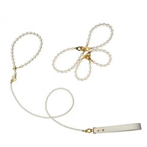 LOCKINK | Жемчужный ошейник с поводком и наручниками LOCKINK Pearl Bondage & Restraint Set. Цена: 2 634 грн