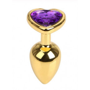 Loveshop | Анальная пробка Gold Metall Heart Dark Violet, M . Цена: 650 грн