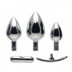 Loveshop | Набор анальных пробок металл STEEL 3шт+2 ручки+1 ключ . Цена: 2 400 грн