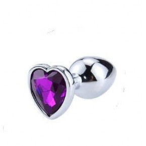 Loveshop | Анальная пробка Silver Heart Dark Violet, M. Цена: 450 грн