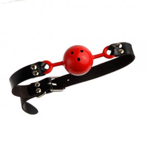 Loveshop | Кляп з екошкіри Loveshop Latex BREATHABLE BALL GAG BLACK / RED. Ціна: 550 грн
