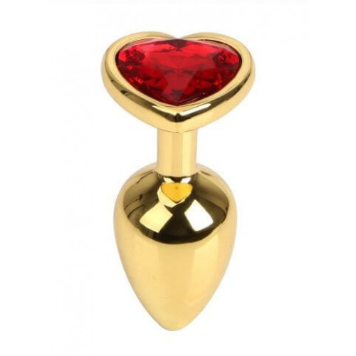 Loveshop | Анальная пробка Gold Metall Heart Red, S. Цена 540 грн Loveshop | Анальная пробка Gold Metall Heart Red, S. Цена 540 грн