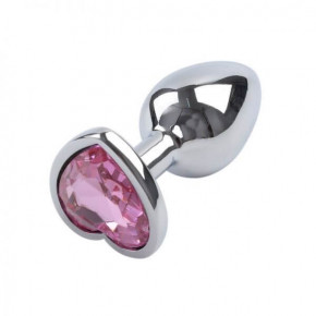 Loveshop | Анальная пробка Silver Heart Ligth Pink, M. Цена: 585 грн