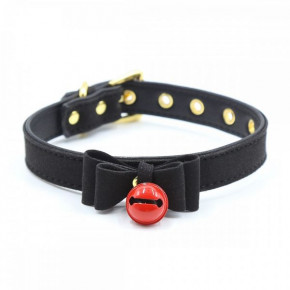 Loveshop | Ошейник красный замшевый Bow and Bell Black. Цена: 398 грн