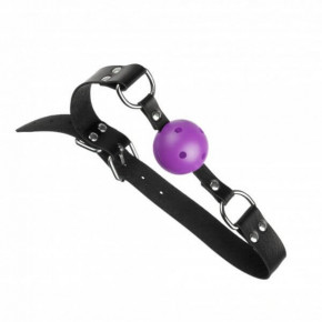 Loveshop | Кляп из экокожи Loveshop Latex BREATHABLE BALL GAG BLACK/PURPLE. Цена: 275 грн