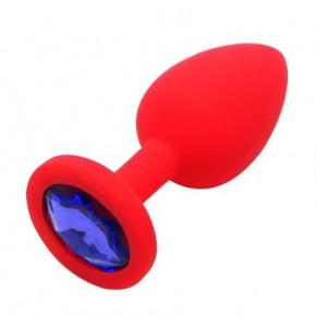 Анальная пробка Red Silicone Dark Blue, M