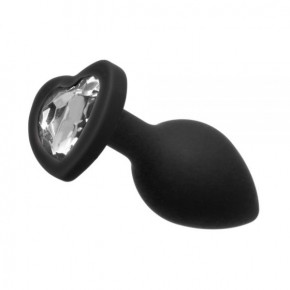 Loveshop | Анальная пробка Black Silicone Heart Diamond, S. Цена: 485 грн