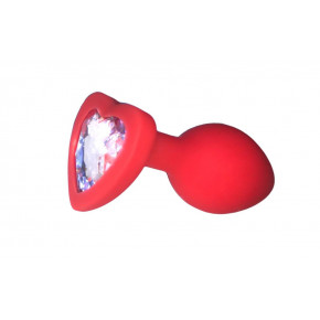 Loveshop | Анальна пробка Red Silicone Heart White M. Ціна: 585 грн