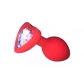 Loveshop | Анальная пробка Red Silicone Heart White S. Цена: 495 грн