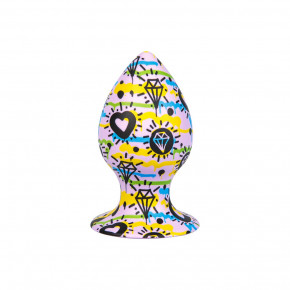 Loveshop | Анальная пробка на присоске с рисунком, силикон, 12,6 х 4,5 см, L. Цена: 1 295 грн