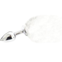 Loveshop | Анальная пробка с хвостиком S, белая, 6 х 2.5 см. Цена 464 грн