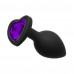 Loveshop | Анальна пробка Black Silicone Heart Purple. Ціна 585 грн. Фото: 1