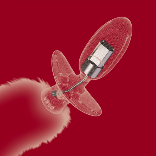 Loveshop | Анальная вибропробка с ротацией UPKO с натуральным лисьим хвостом и пультом, красный. Ціна 5995 грн. Фото: 8