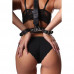 Loveshop | Бондаж на шею, пояс и руки One Size Fet19, натуральная кожа, черный. Ціна 2550 грн. Фото: 1