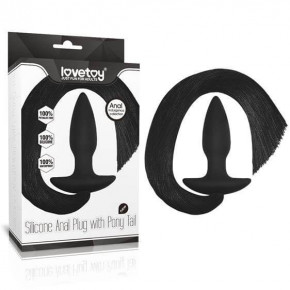 Lovetoy | Анальная пробка-Anal Plug with Pony Tail Black. Цена: 824 грн