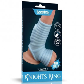 Lovetoy | Насадка на член - Vibrating Wave Knights Ring With Scrotum Sleeve Blue. Цена: 900 грн