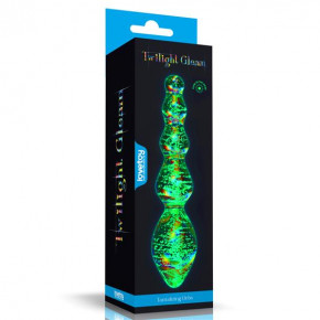 Lovetoy | Фалоімітатор Twilight Gleam Glow-in-the-dark Glass Dildo Tantalizing Orbs. Ціна: 2089 грн
