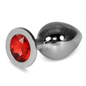 Lovetoy | Анальная пробка-Large Silver Plug Red. Цена: 1 052 грн