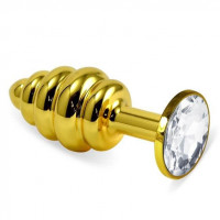 Lovetoy | Анальна пробка - Gold Spiral Plug Clear. Ціна 841 грн