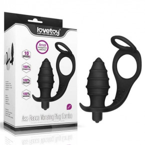 Lovetoy | Анальная пробка - Ass Rasca Prostate Plug Combo Vibrating Black. Цена: 1 171 грн