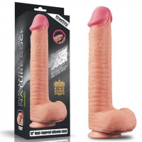 Lovetoy | Фалоімітатор Dual Layered Platinum Silicone Cock 12". Ціна 7290 грн