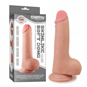 Lovetoy | Фаллоимитатор с мошонкой - Skinlike Soft Dong 7,5 