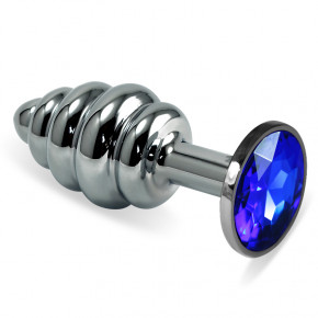 Lovetoy | Анальна пробка - Silver Spiral Plug Darkblue. Ціна: 713 грн