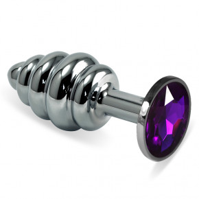 Lovetoy | Анальна пробка - Silver Spiral Plug Purple. Цена: 713 грн