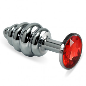 Lovetoy | Анальна пробка - Silver Spiral Plug Red. Цена: 713 грн