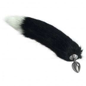 Lovetoy | Large Silver Plug+ Fox Tail White+Black. Ціна: 2087 грн