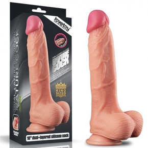 Lovetoy | Фаллоимитатор Dual Layer Platinum Silicone Cock 10". Цена: 3 836 грн