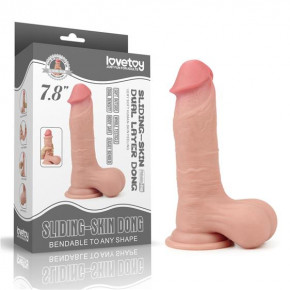 Lovetoy | Фаллоимитатор Sliding Skin Dual Layer Dong Flesh 7.8''. Цена: 2 241 грн