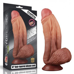 Lovetoy | Фаллоимитатор Dual Layered Platinum Silicone Cock 10". Цена: 5 247 грн