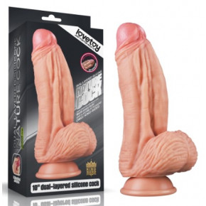 Lovetoy | Фаллоимитатор Dual Layered Platinum Silicone Cock Flesh 10". Цена: 4 539 грн