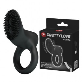 Pretty Love | Ерекційне кільце - Pretty Love Cobra Penis Ring Vibrating Black. Ціна: 526 грн
