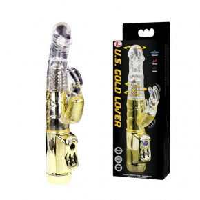 Baile | Hi-tech вибратор - Gold Lover, Vibr, Rotat, Clear-Gold, 22,5 см. Цена: 1 230 грн